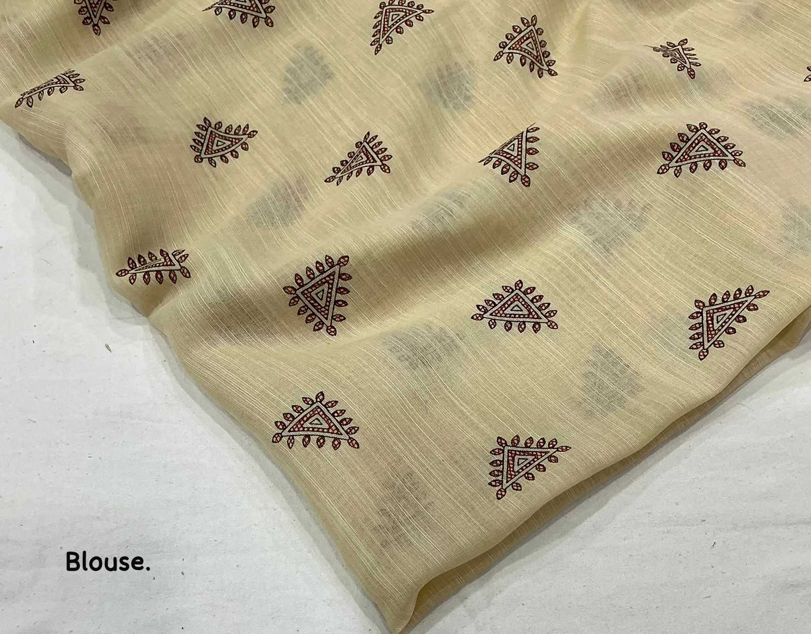 Linen Mirror Work Saree