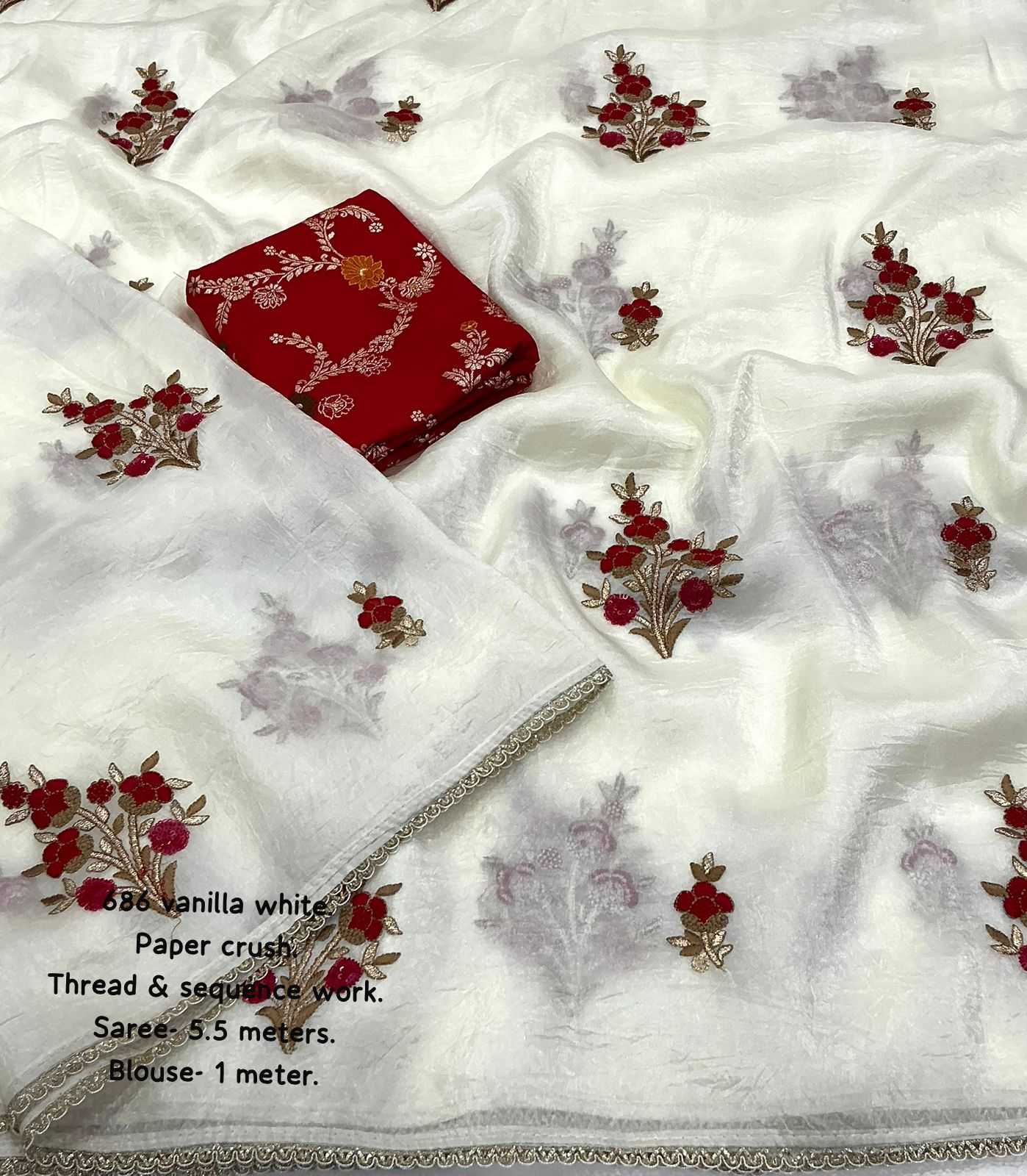 Crush Silk Designer Saree