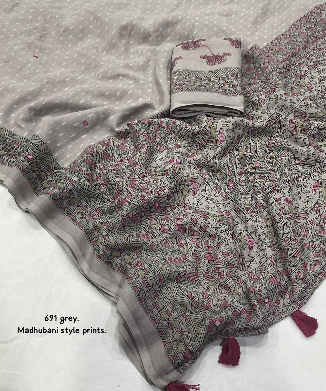 Linen Printed Saree