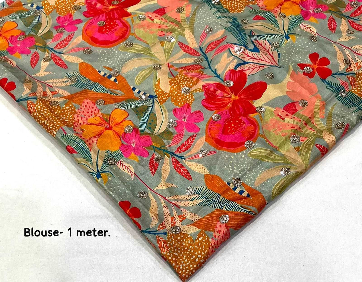 Satin Printed Saree