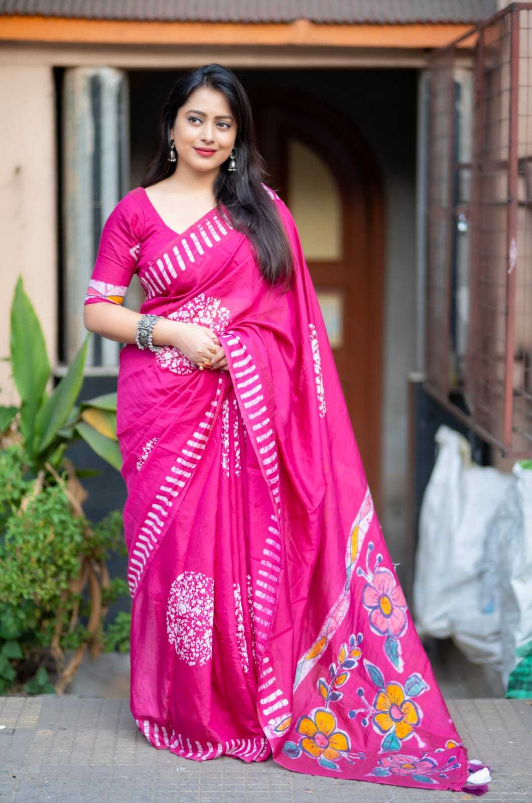 Chanderi Silk Printed Saree