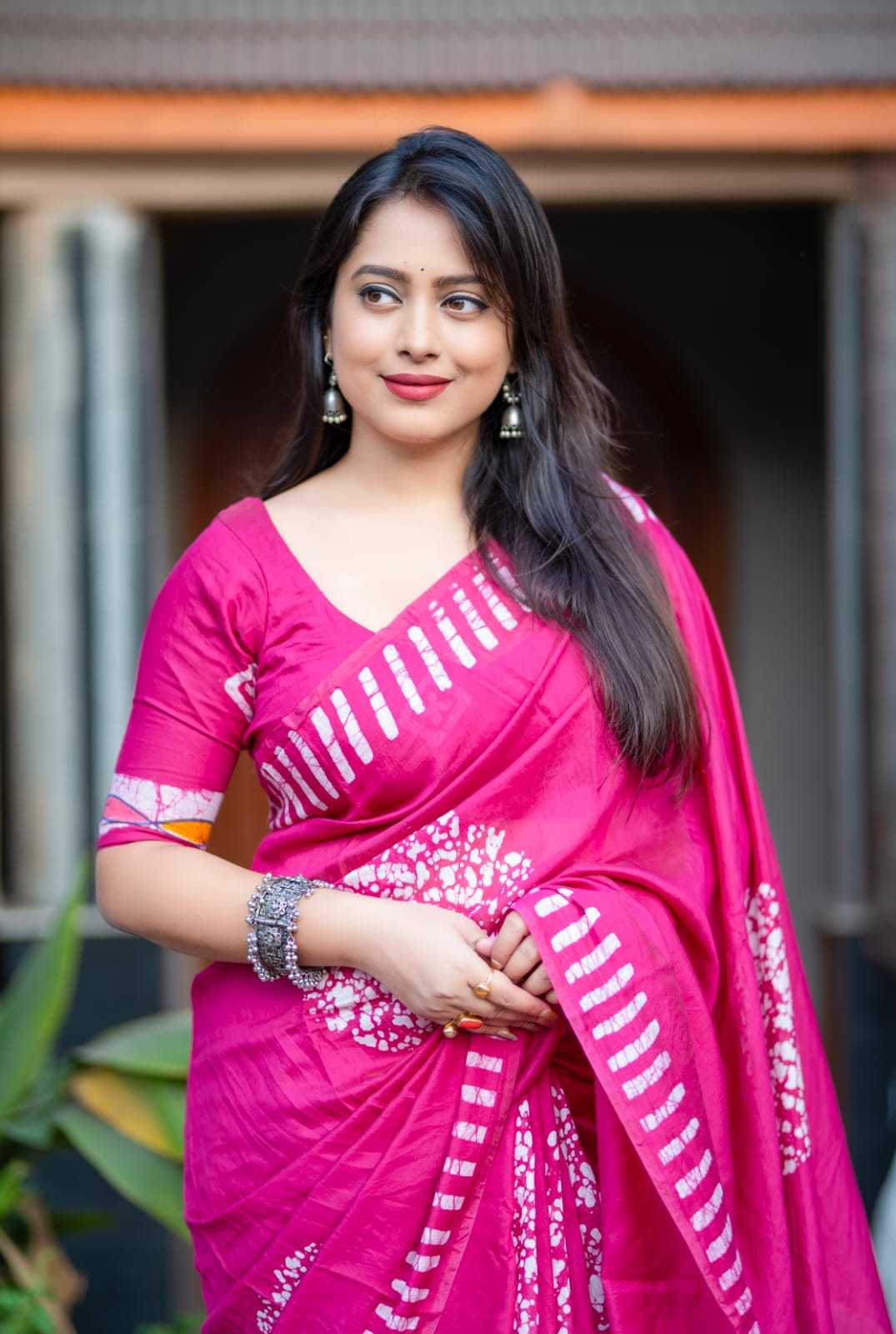 Chanderi Silk Printed Saree