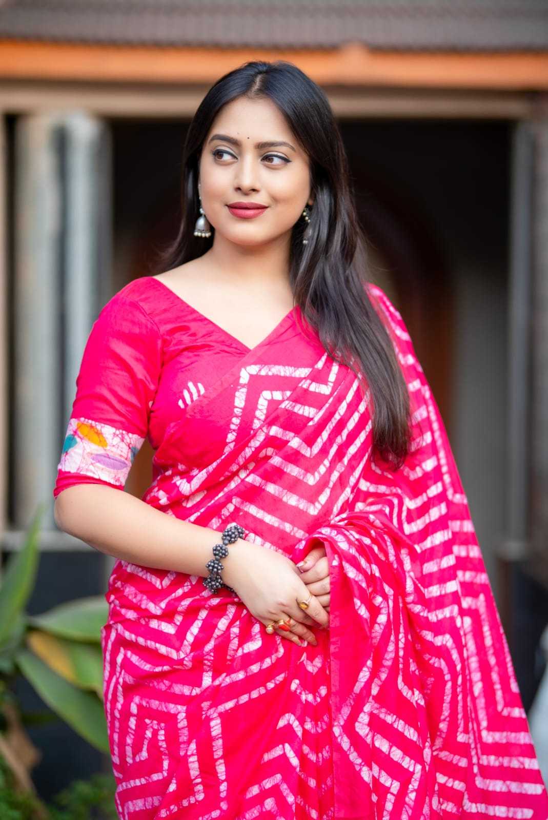 Chanderi Silk Printed Saree