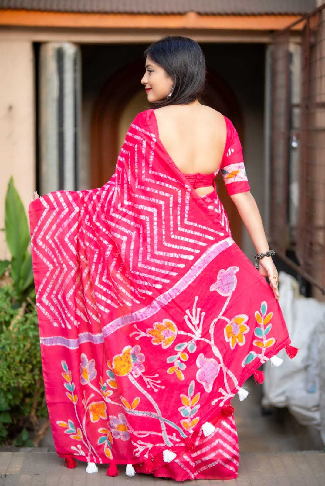 Chanderi Silk Printed Saree