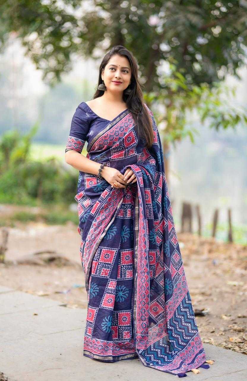 Cotton Ajrakh Saree