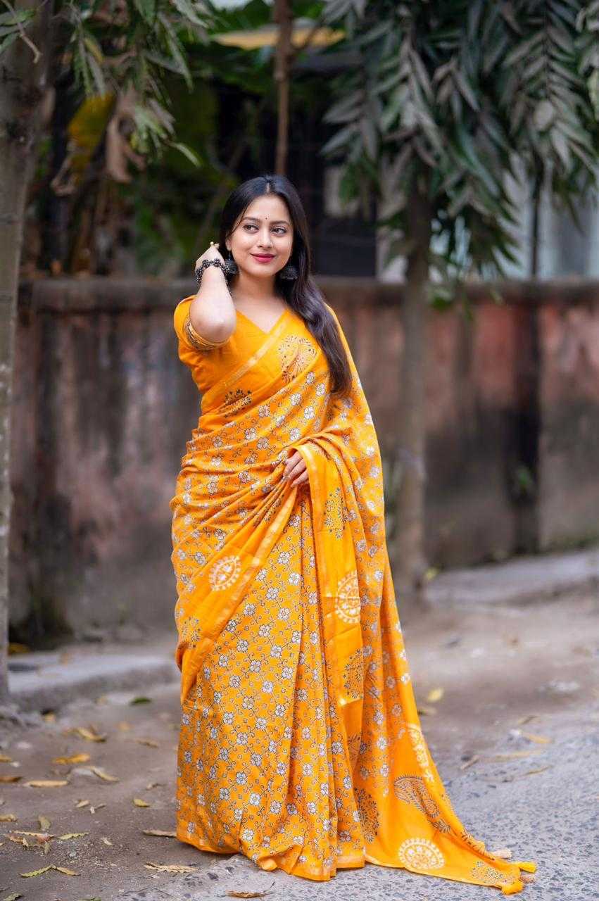 Cotton Ajrakh Saree