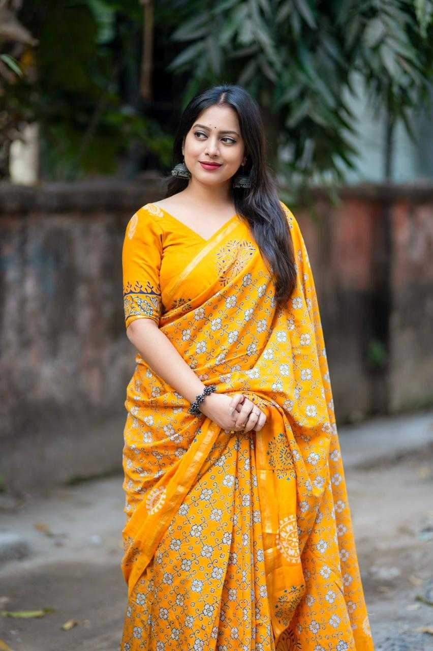 Cotton Ajrakh Saree