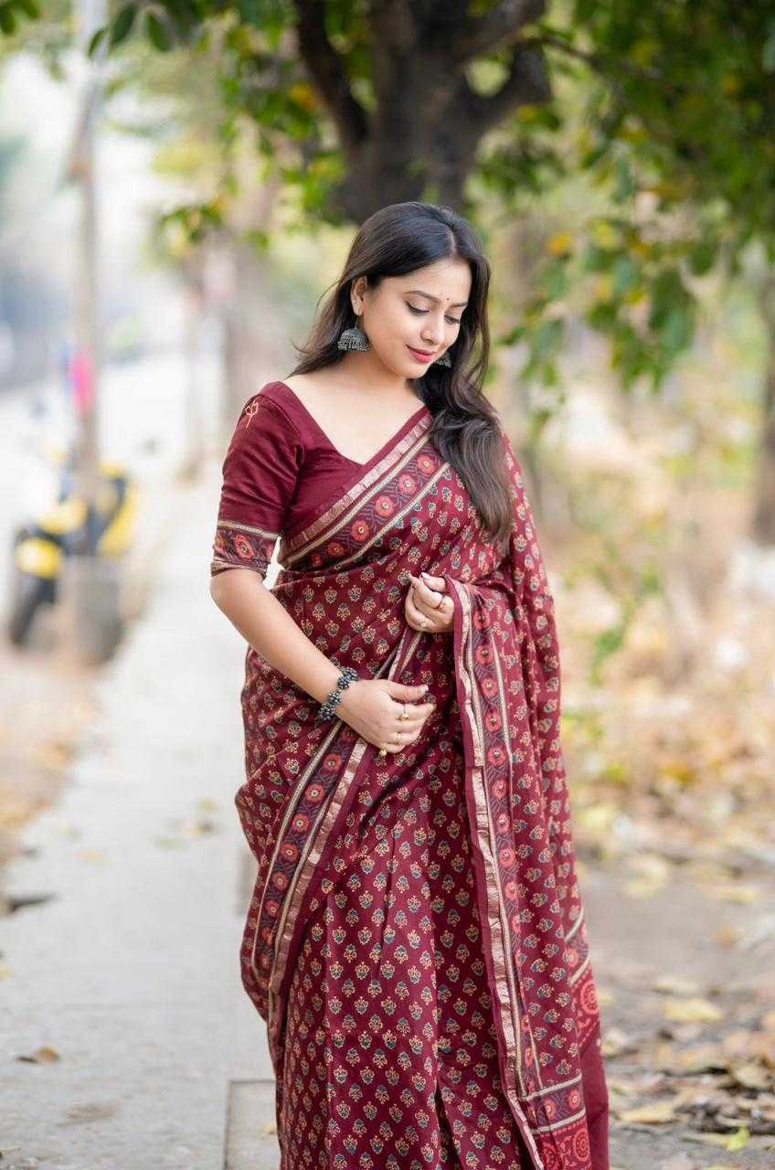 Cotton Ajrakh Saree