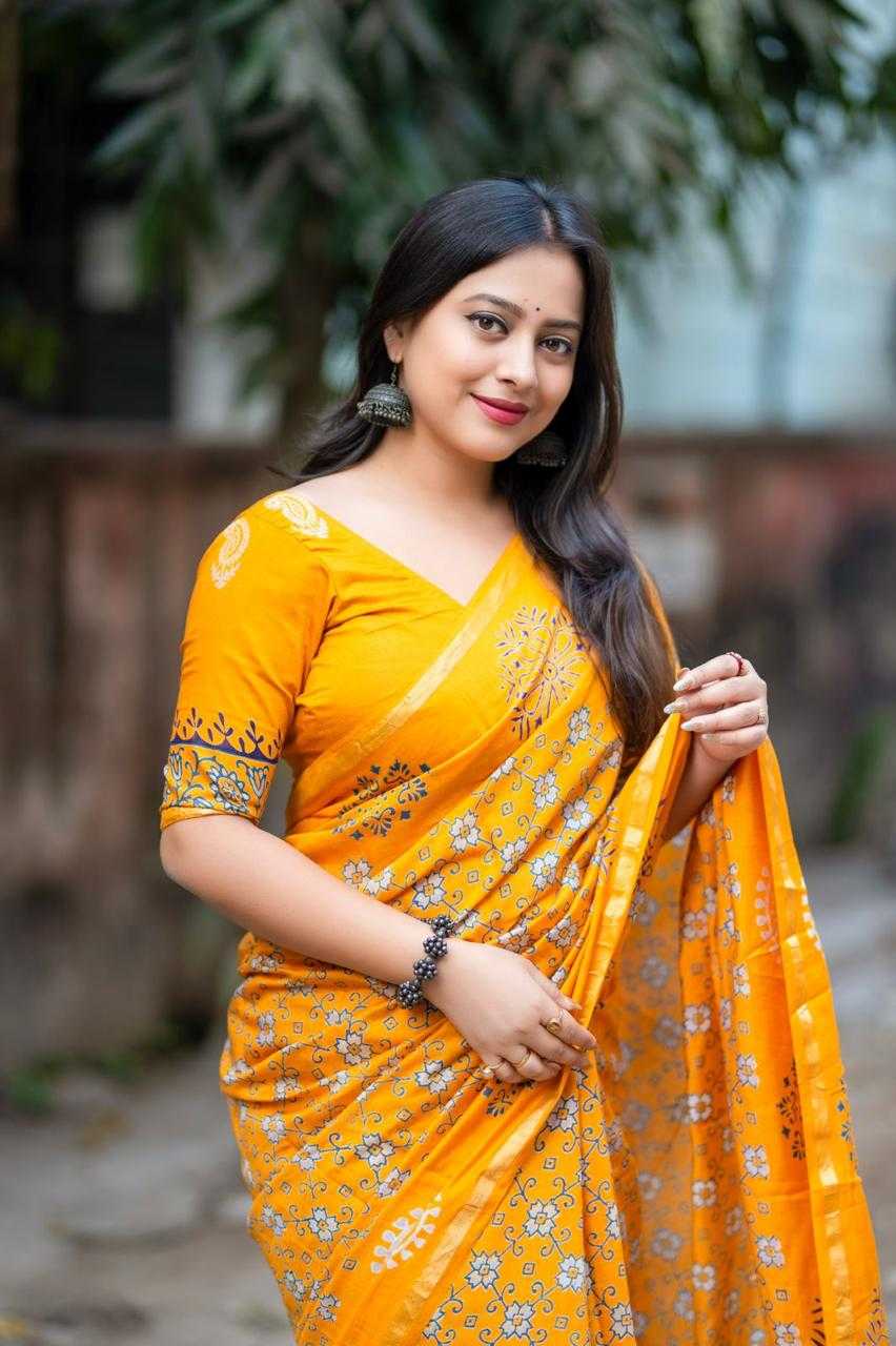 Cotton Ajrakh Saree