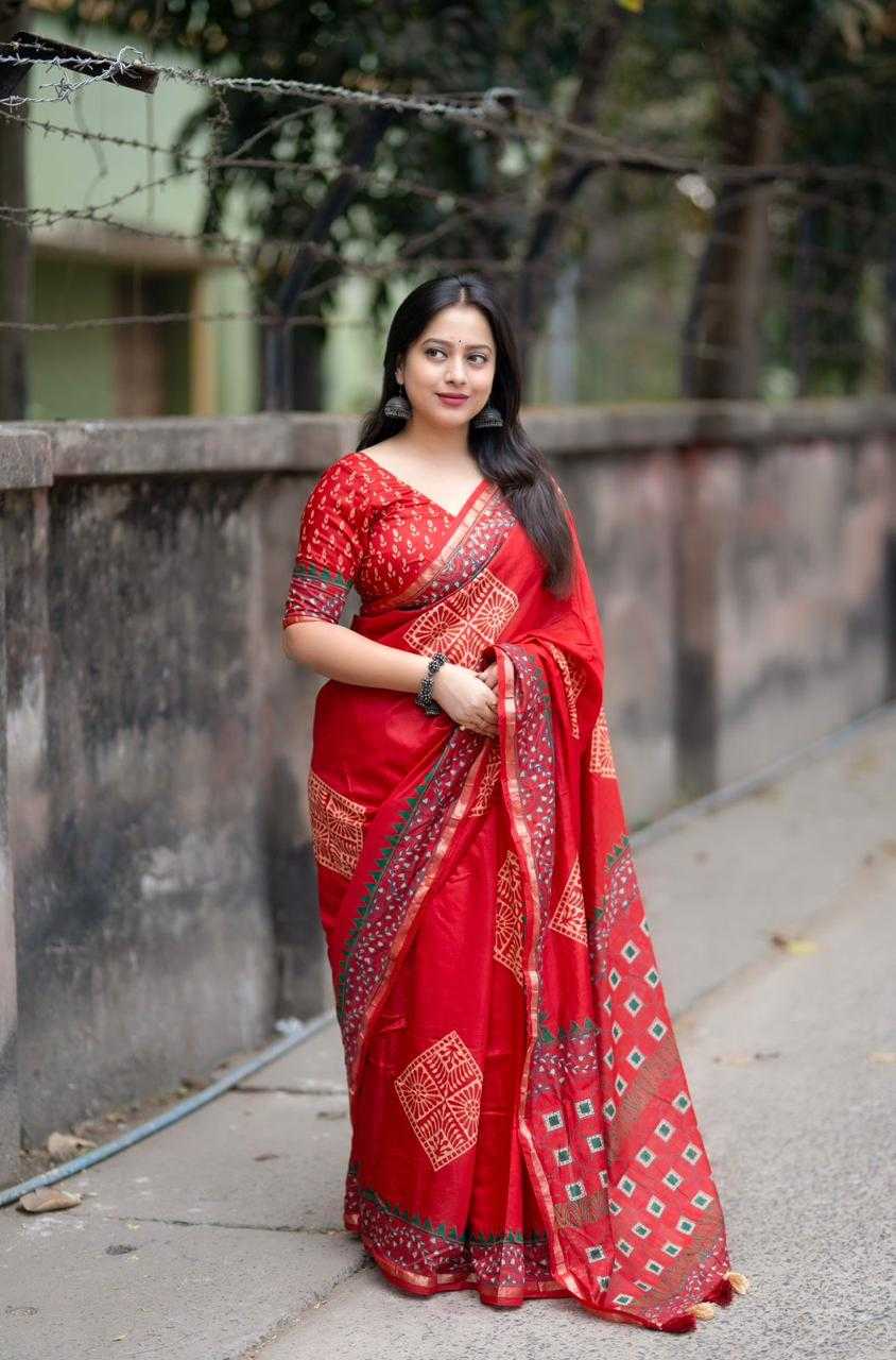 Cotton Ajrakh Saree