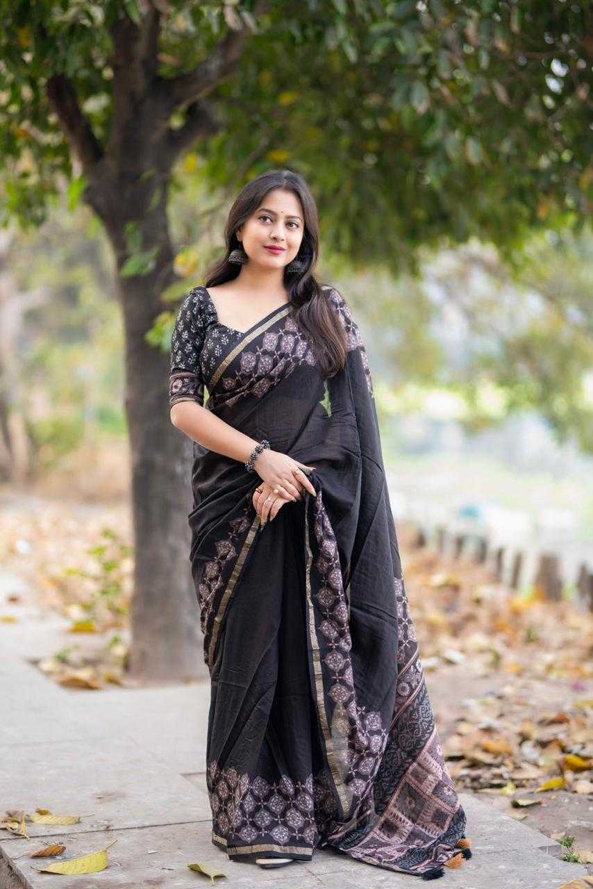 Cotton Ajrakh Saree
