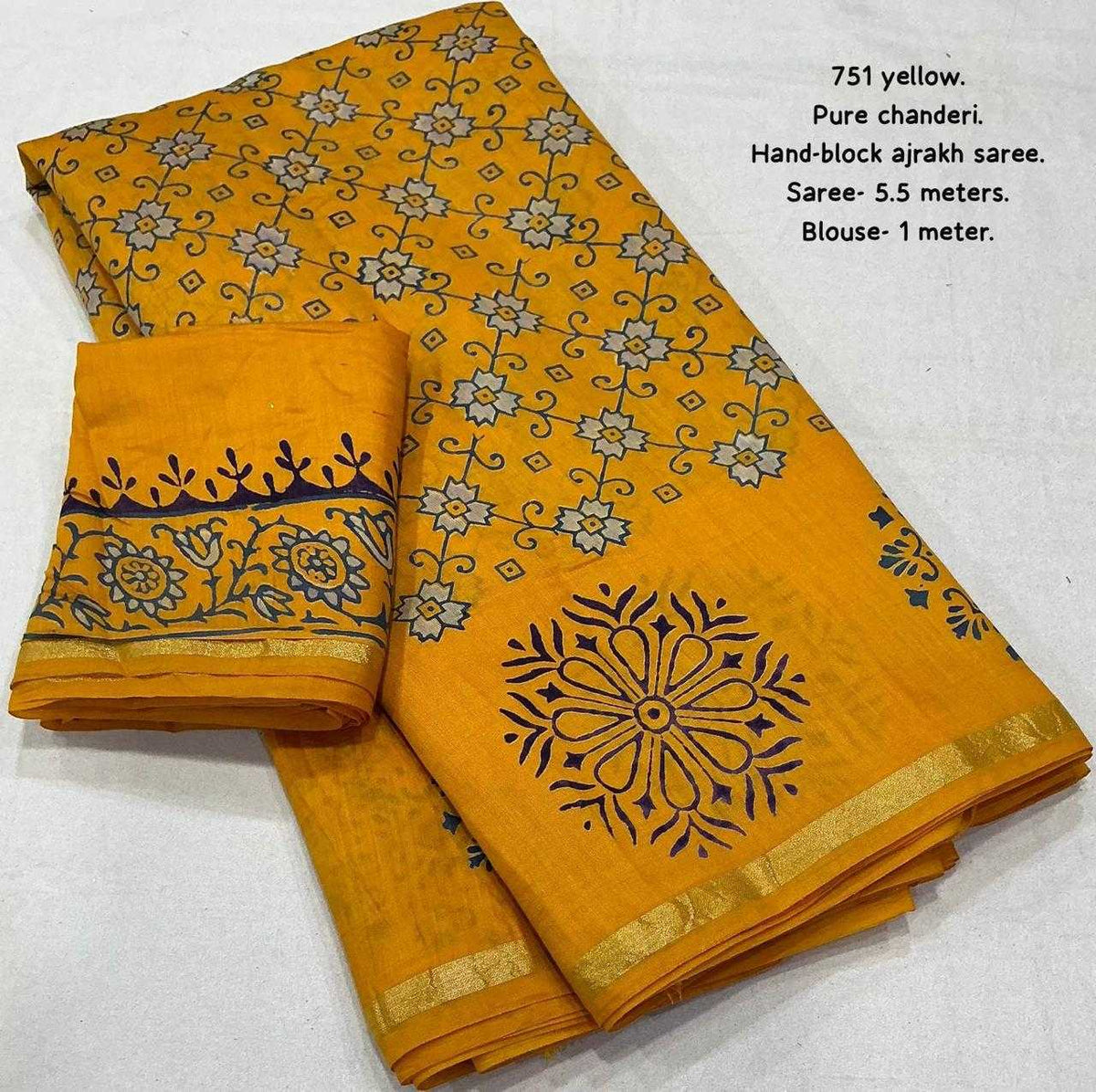Cotton Ajrakh Saree