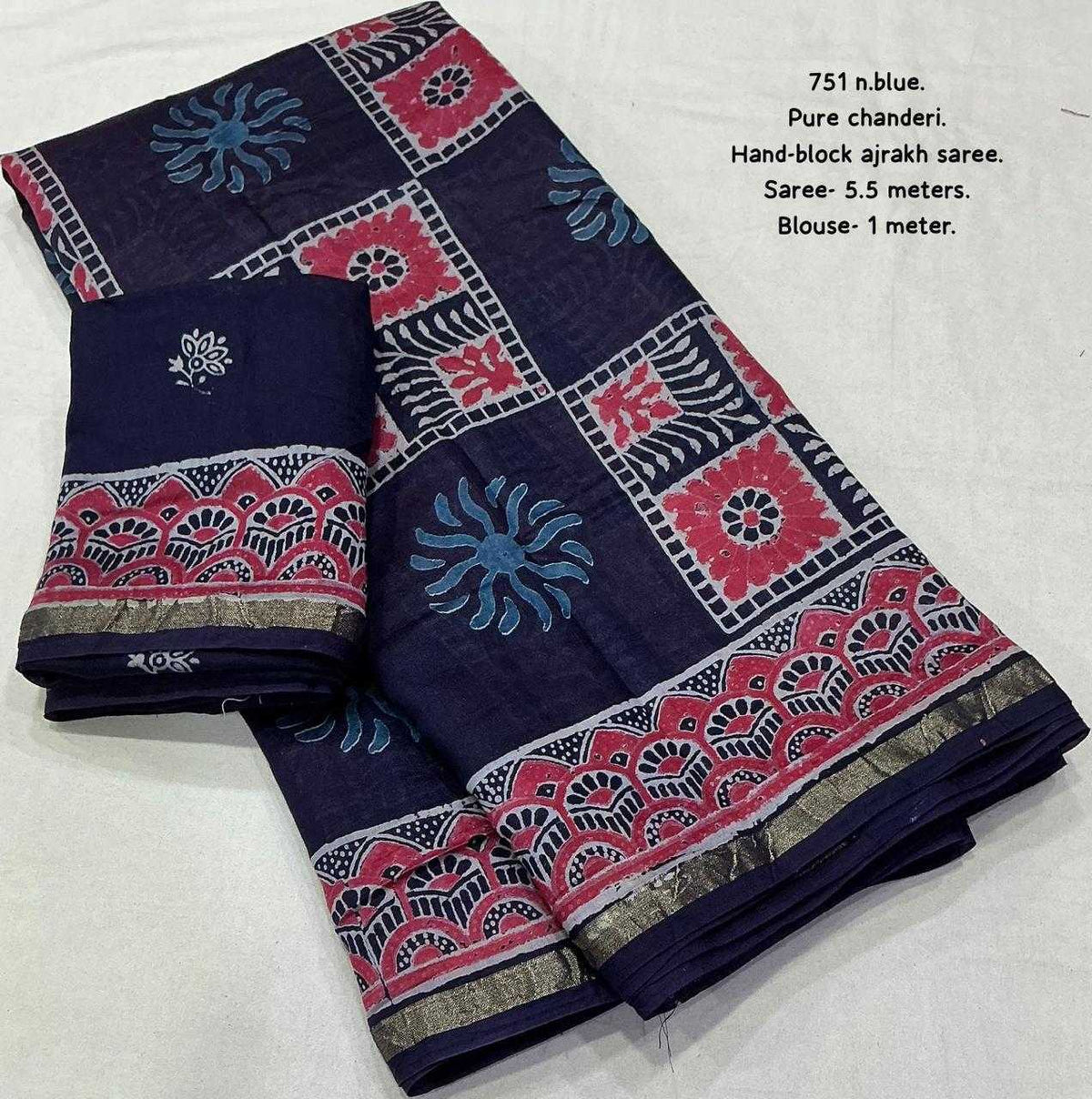 Cotton Ajrakh Saree