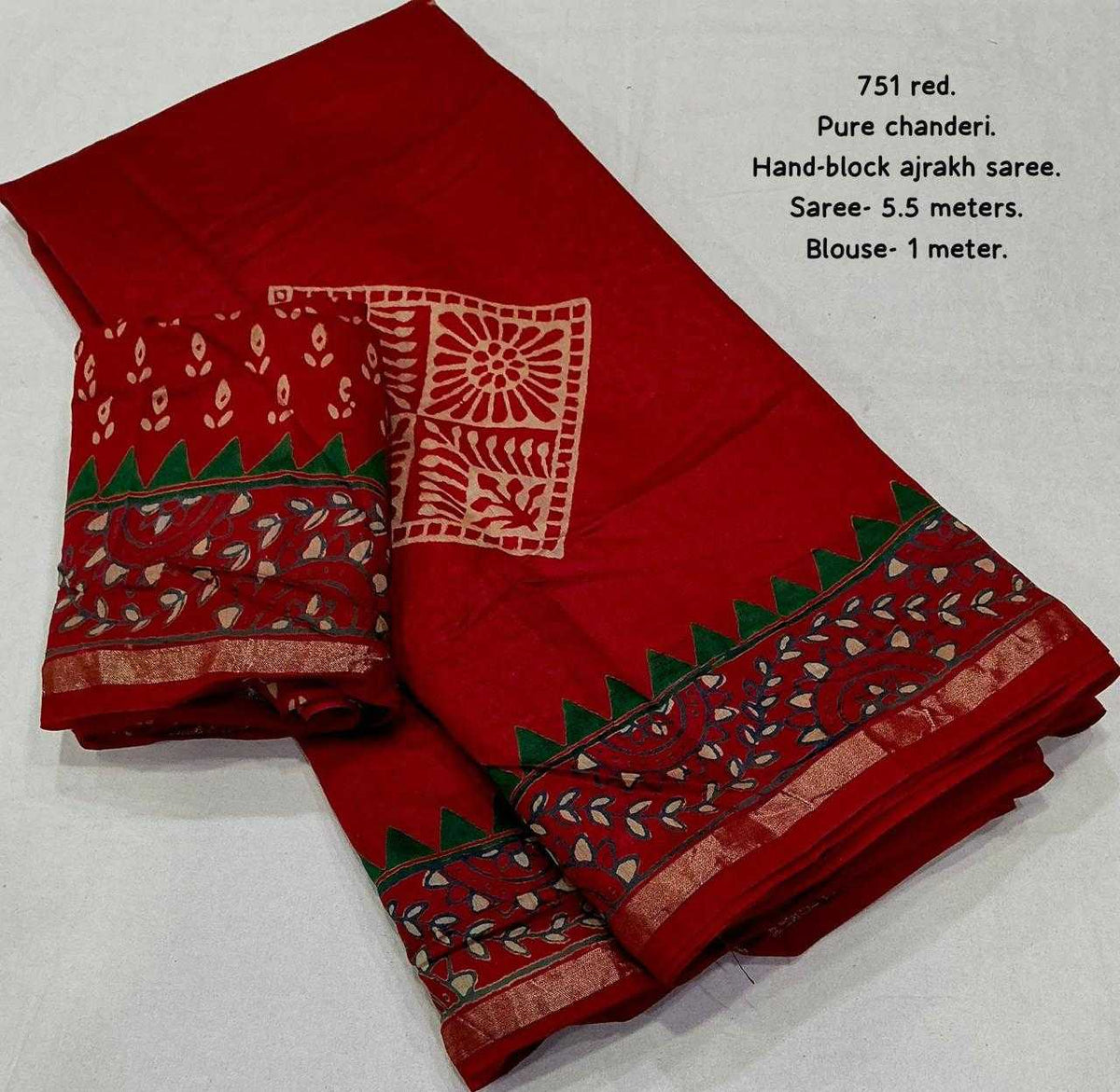 Cotton Ajrakh Saree