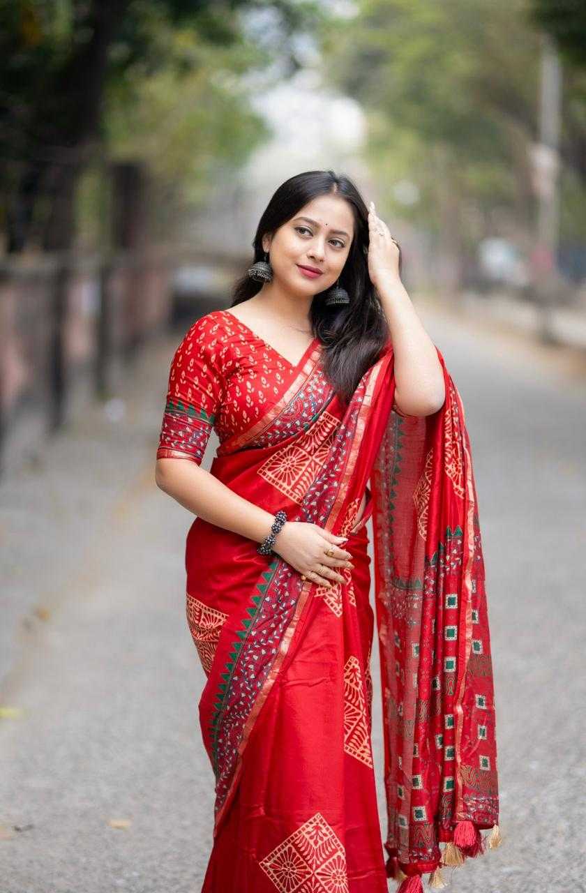 Cotton Ajrakh Saree