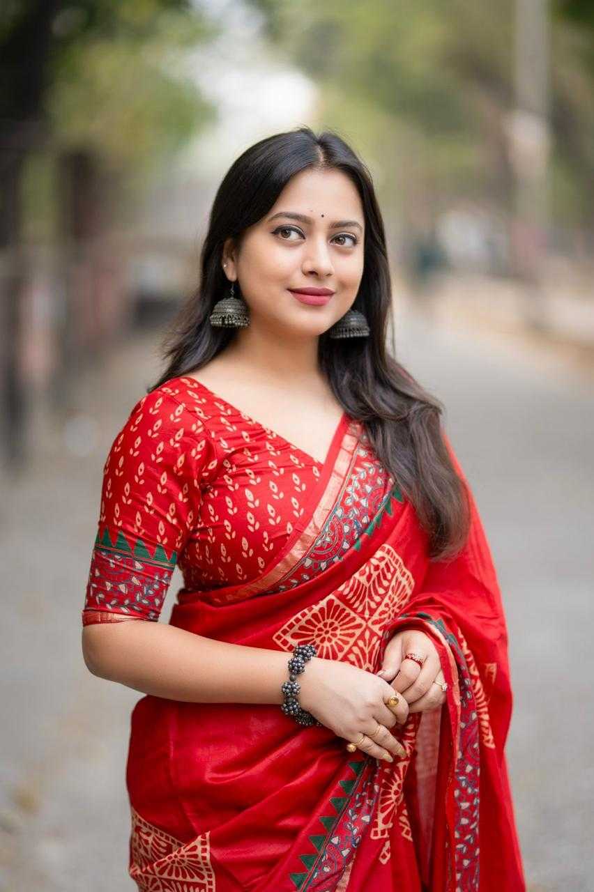 Cotton Ajrakh Saree