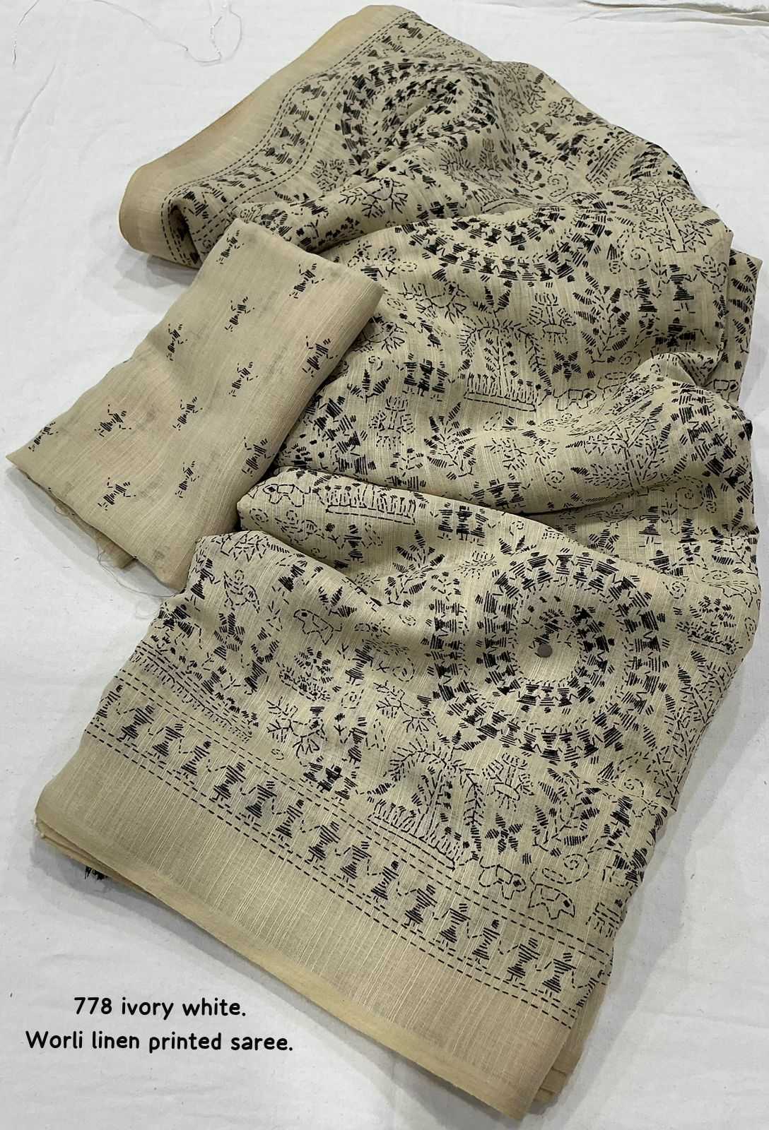 Linen Kalamkari Saree
