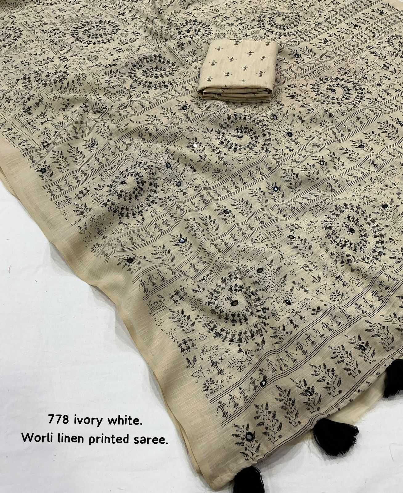 Linen Kalamkari Saree