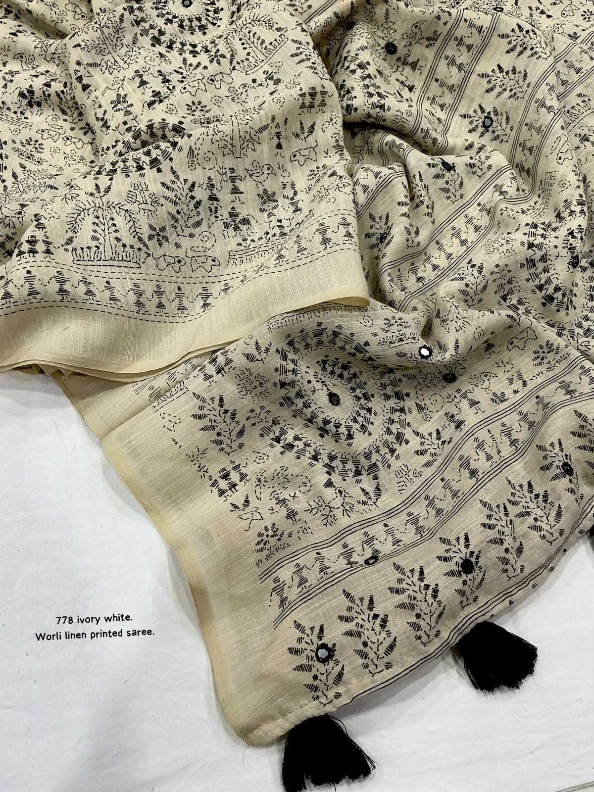 Linen Kalamkari Saree