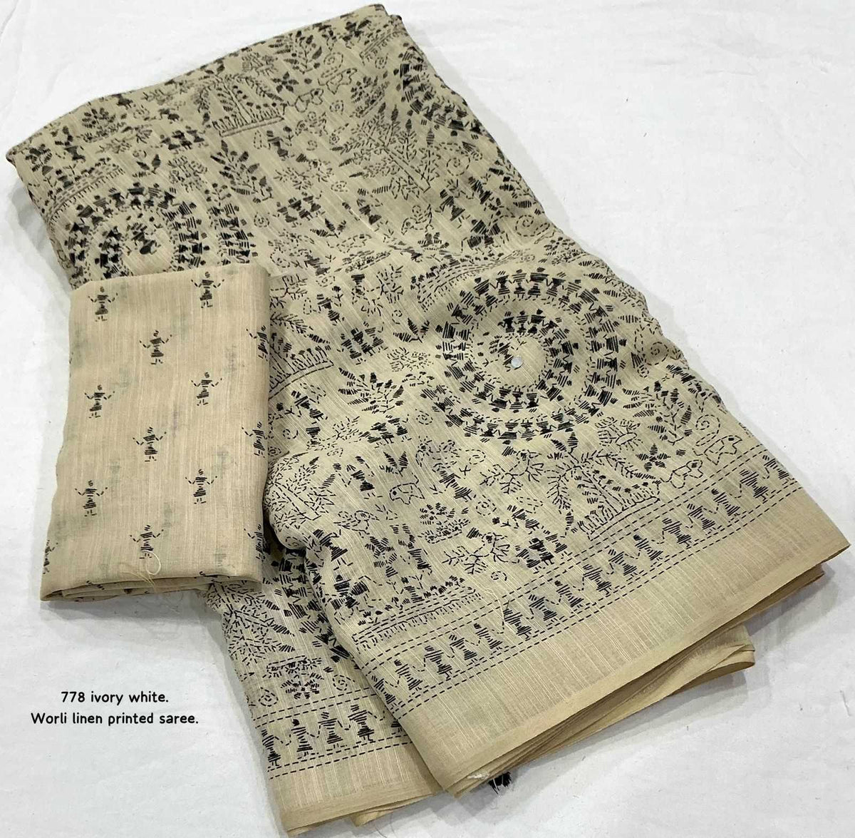 Linen Kalamkari Saree
