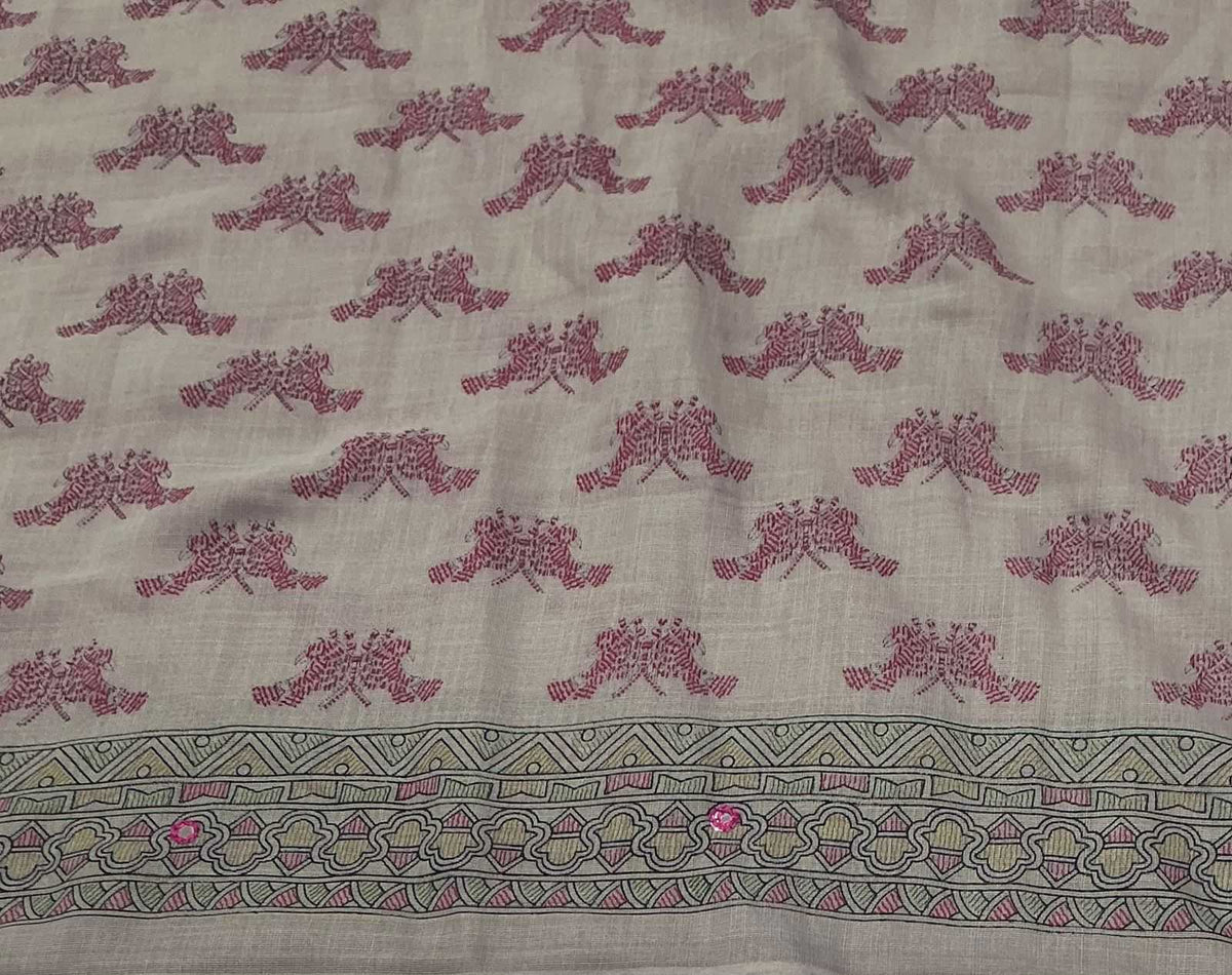 Linen Kalamkari Saree