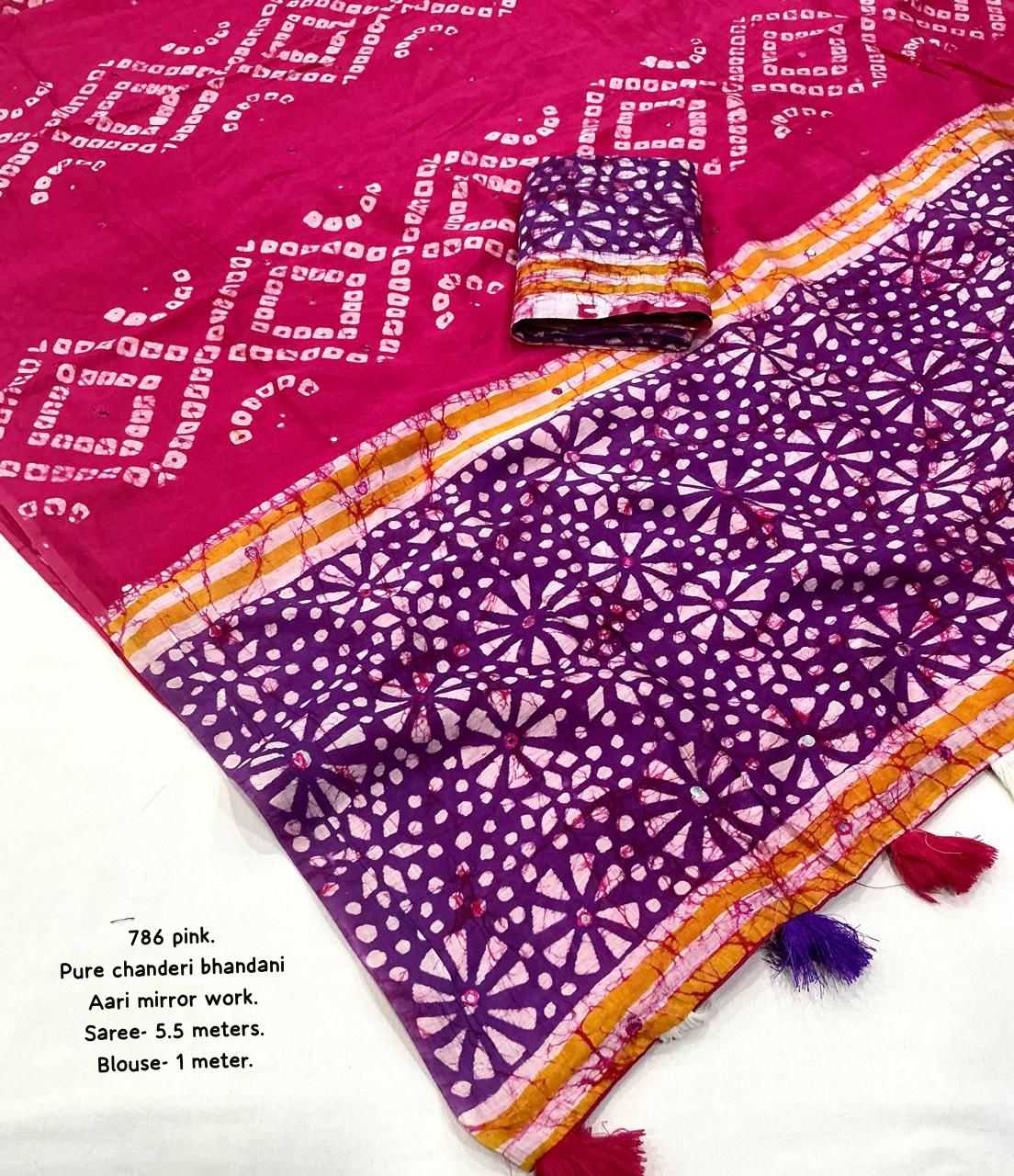 Chanderi Soft Hand Printed Saree