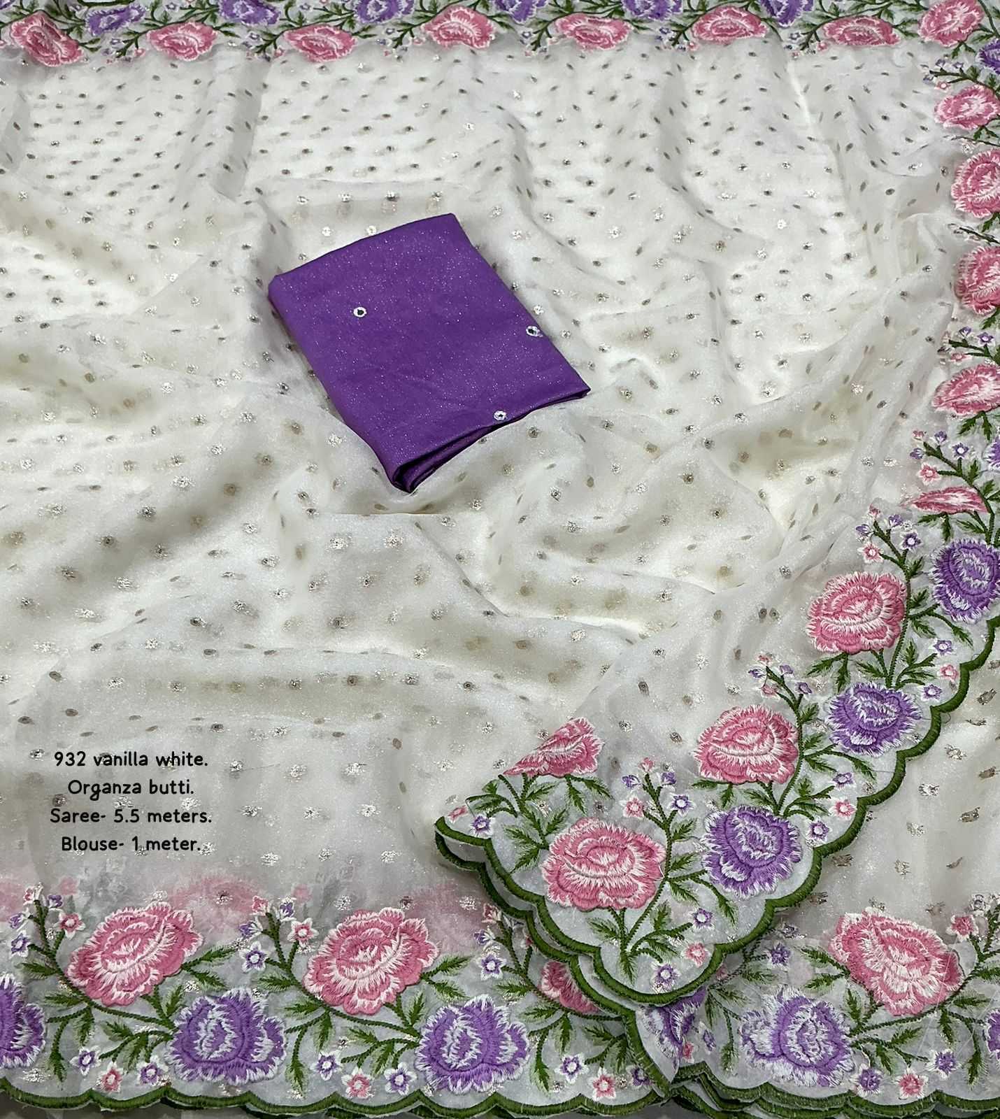 Organza Embroidered Saree
