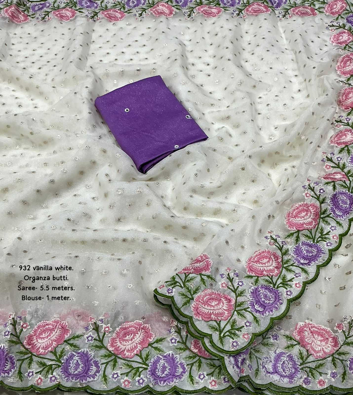 Organza Embroidered Saree