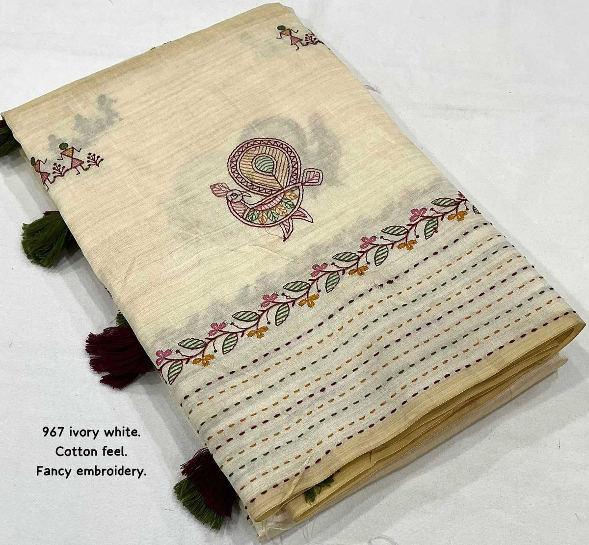 Soft Cotton Embroidered Saree