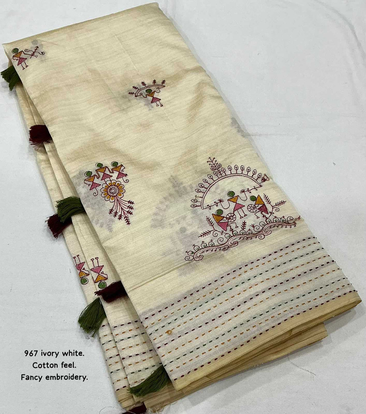 Soft Cotton Embroidered Saree