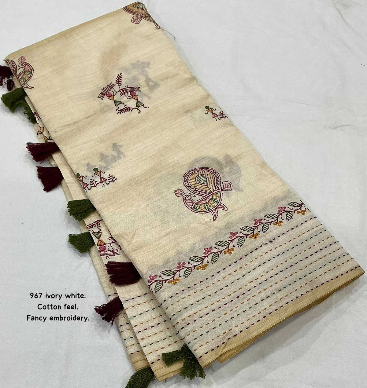 Soft Cotton Embroidered Saree