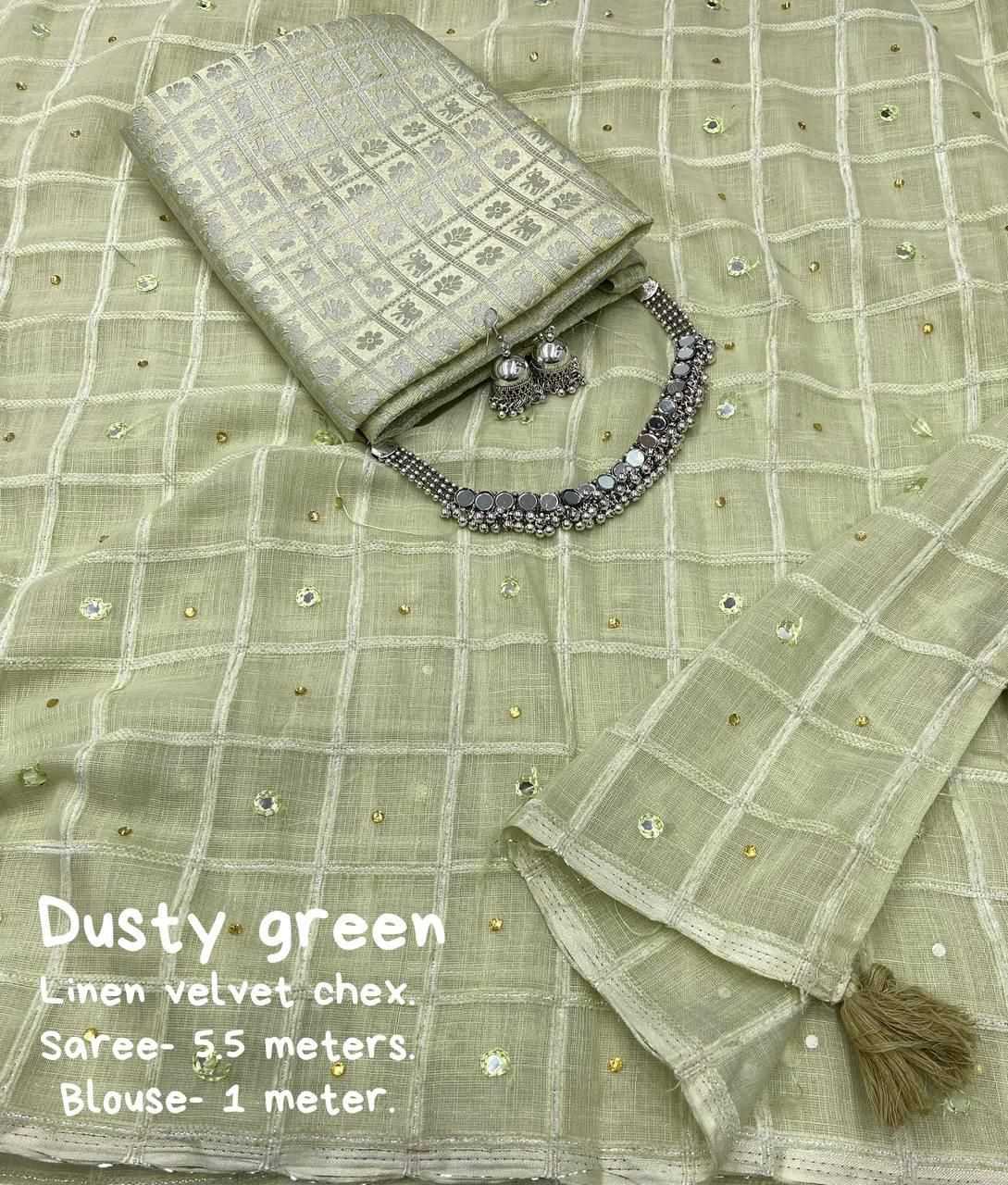 Linen Designer Saree