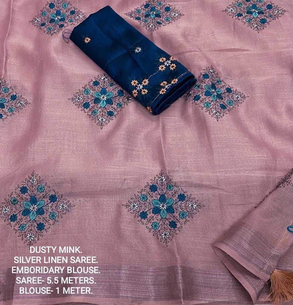 Cotton Embroidered Saree