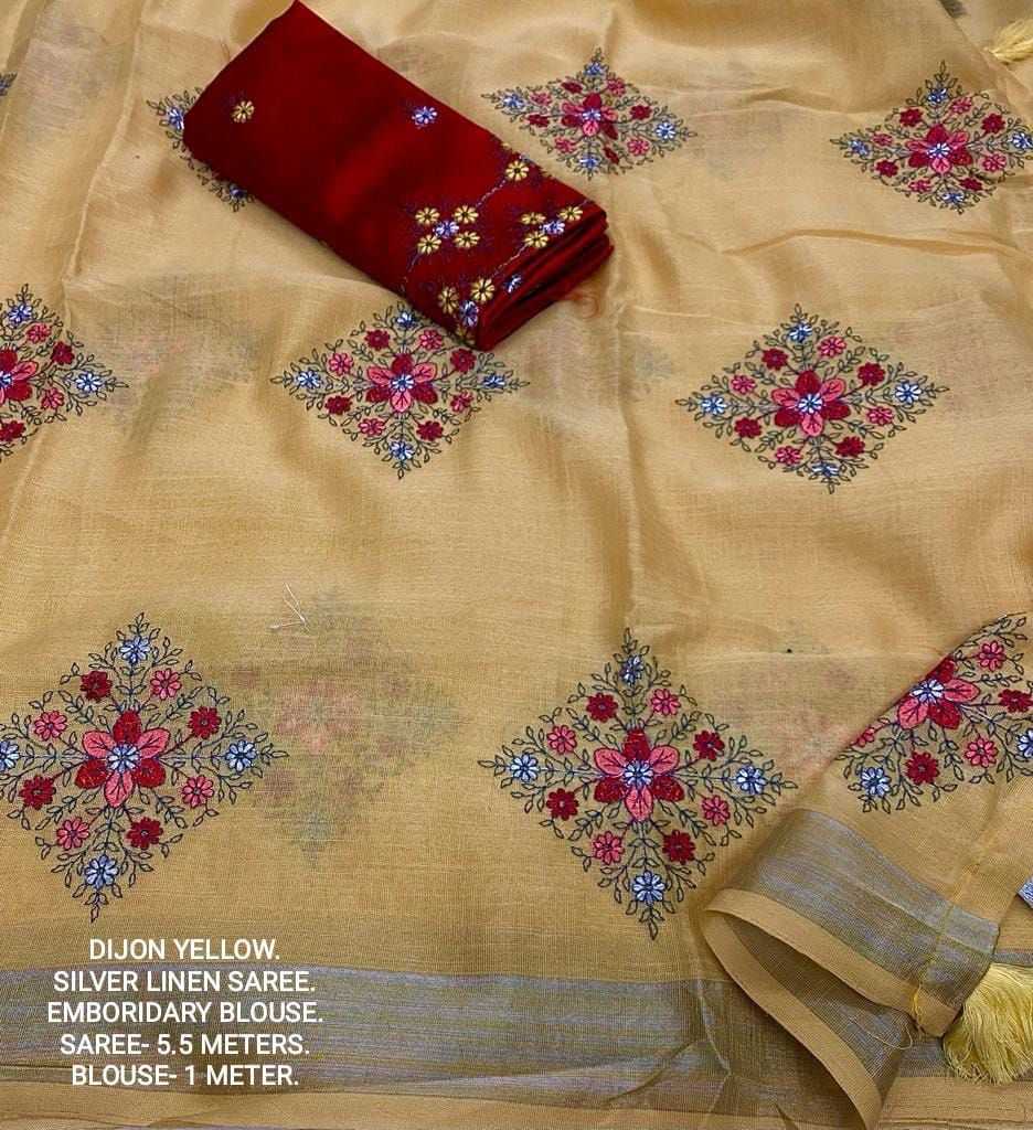 Cotton Embroidered Saree