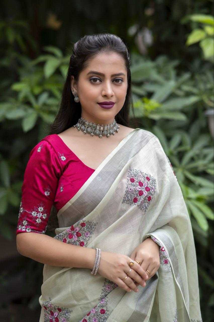 Cotton Embroidered Saree