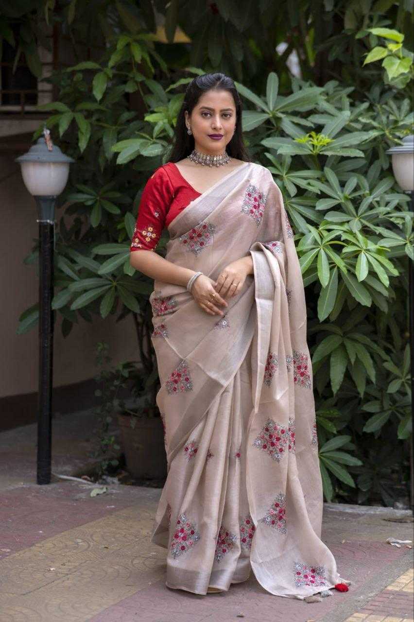 Cotton Embroidered Saree