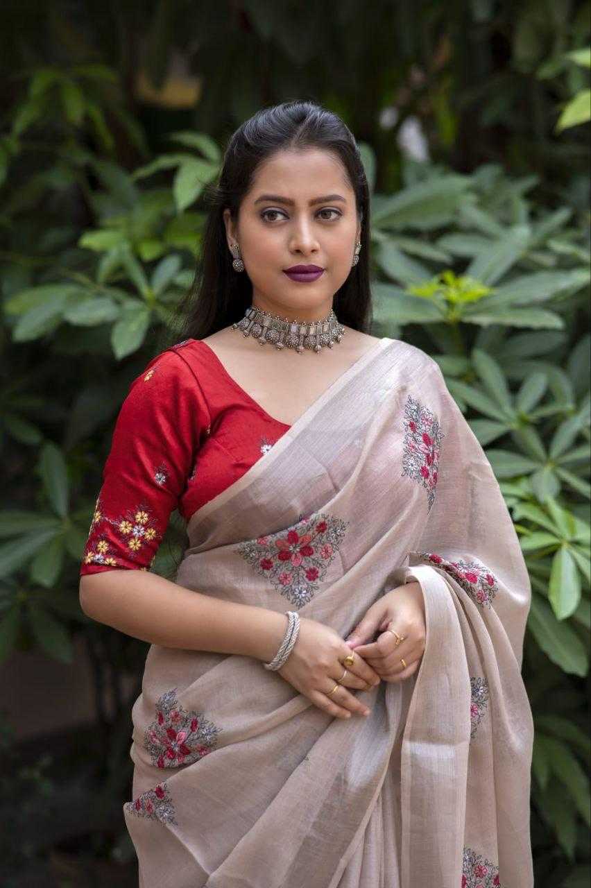 Cotton Embroidered Saree