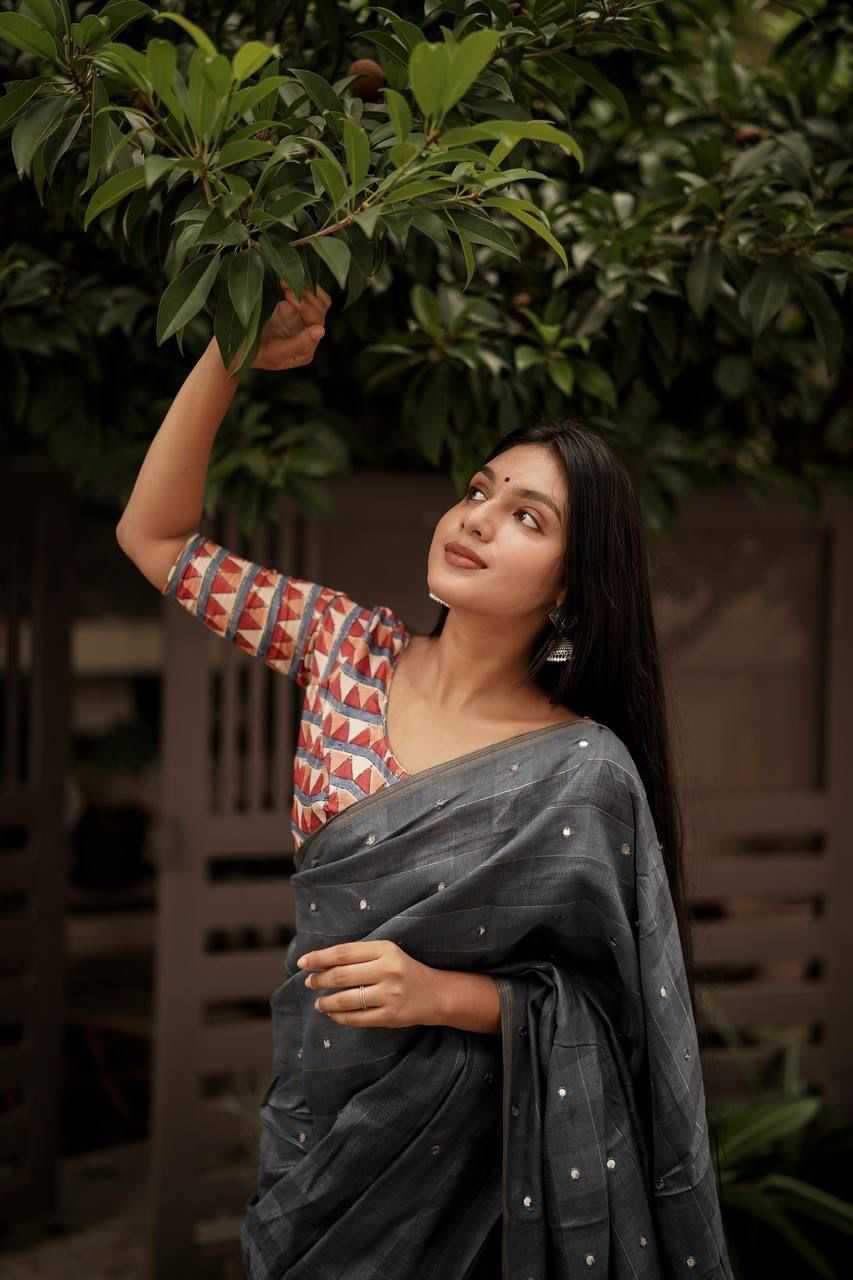 Linen Printed Saree