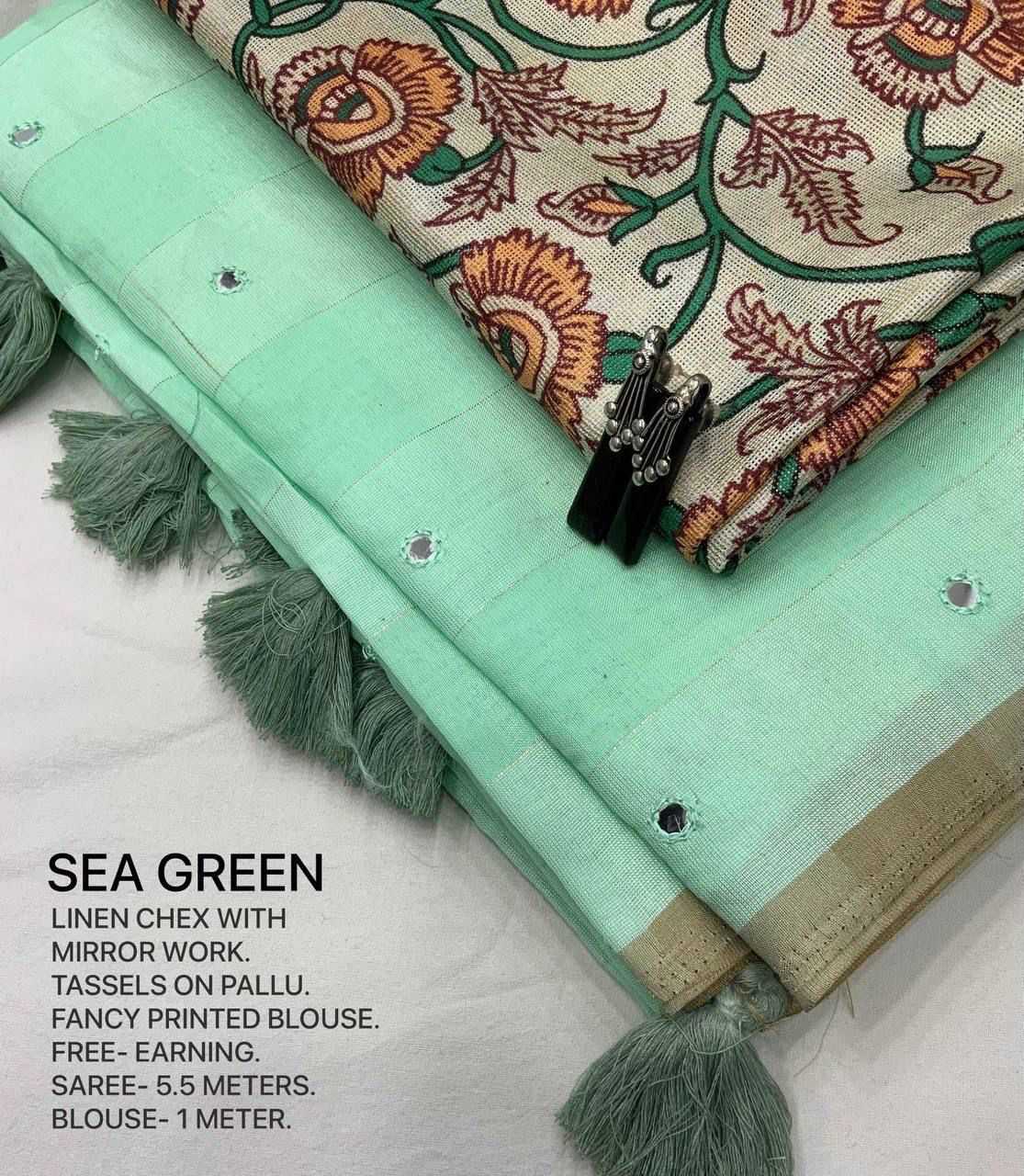 Linen Printed Saree