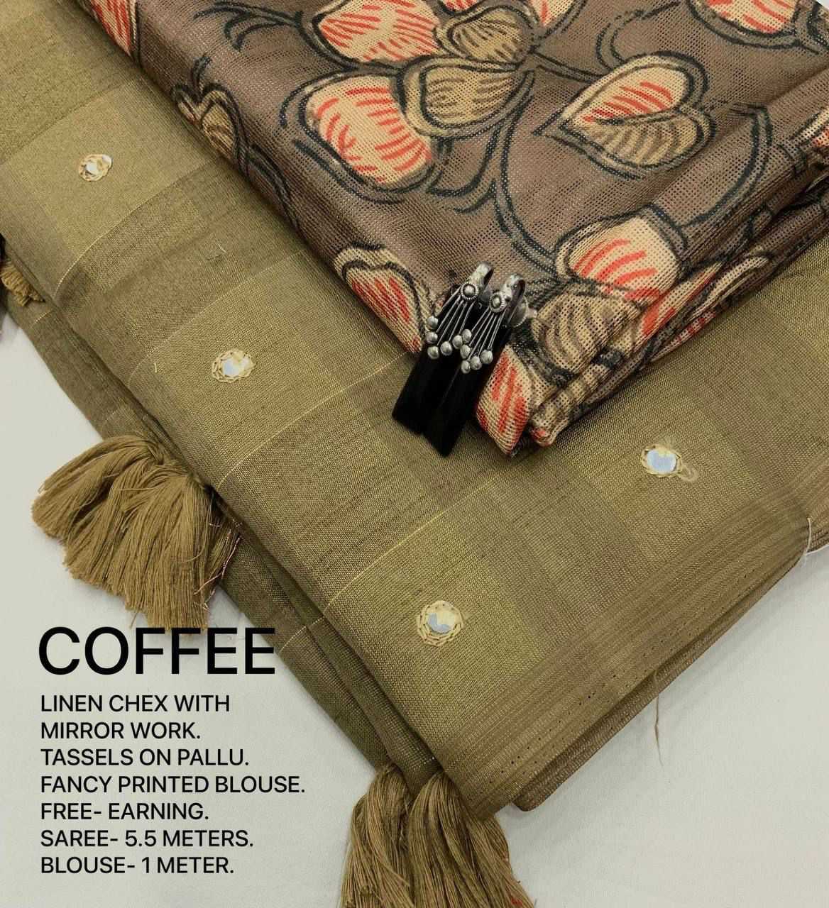 Linen Printed Saree