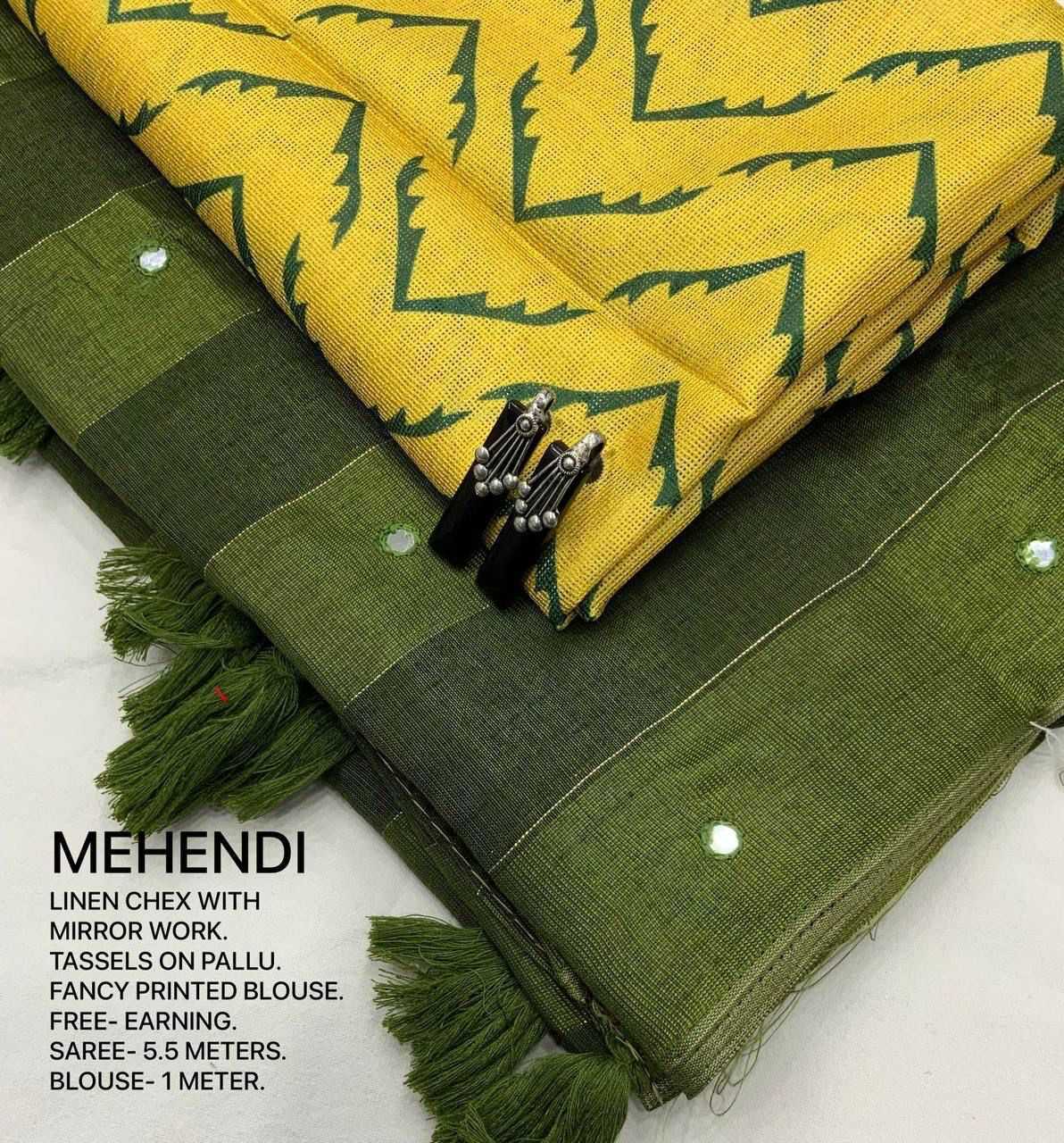 Linen Printed Saree