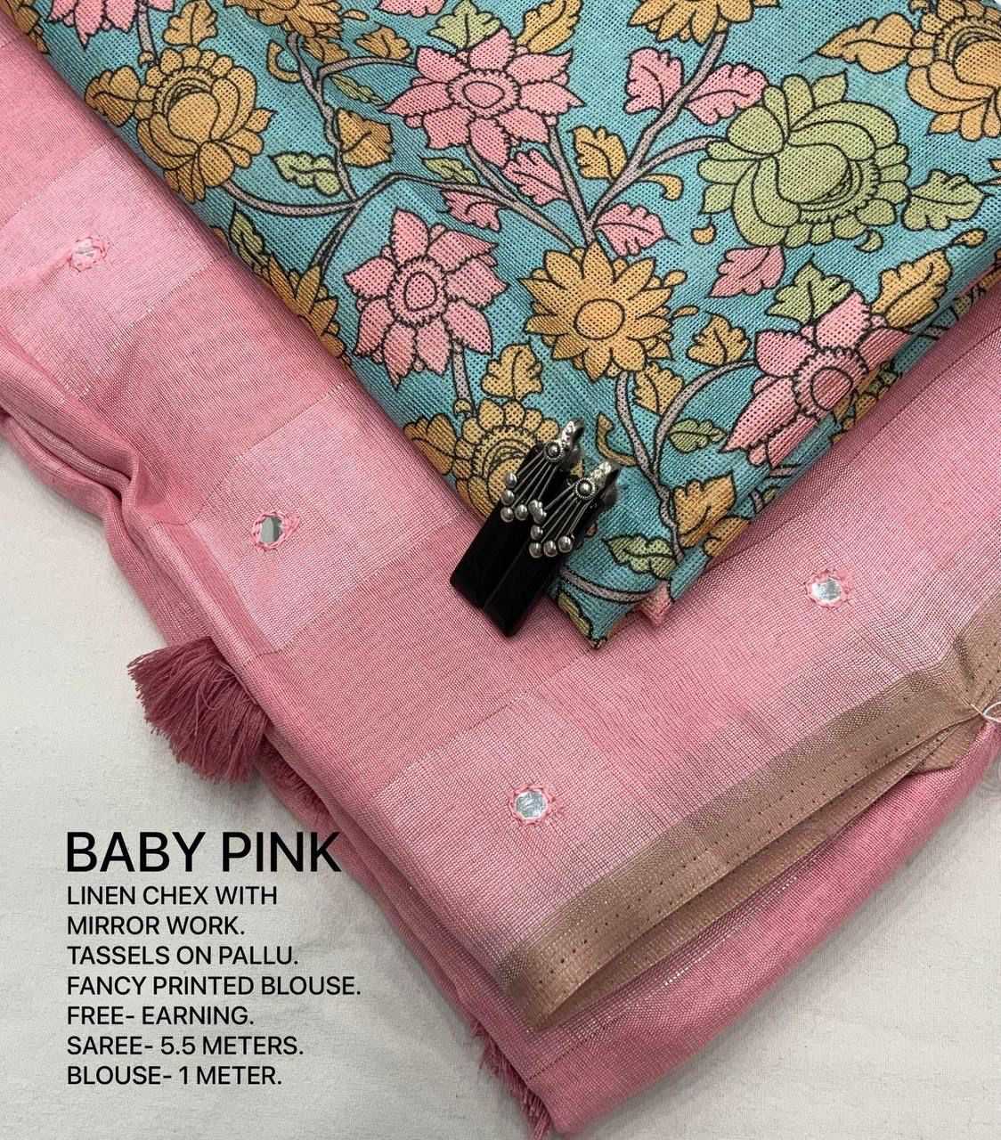 Linen Printed Saree