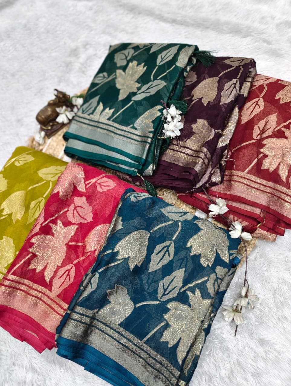 Dull Moss Designer Saree