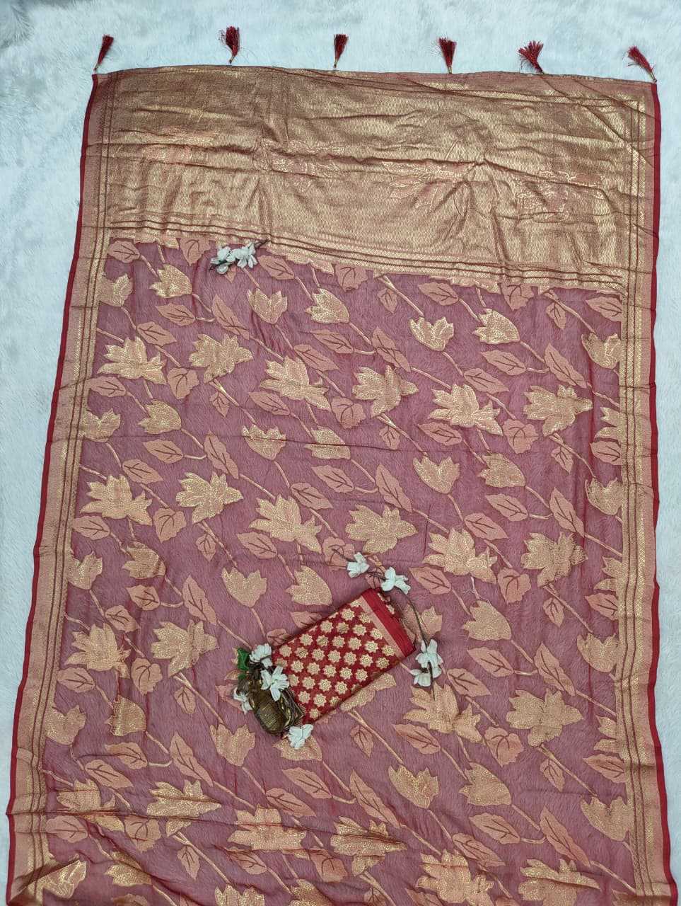 Dull Moss Designer Saree
