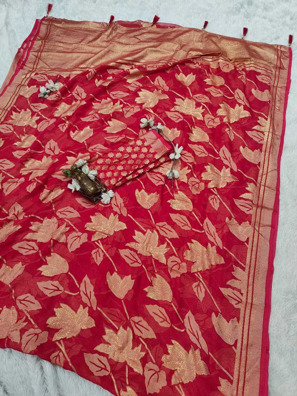 Dull Moss Designer Saree