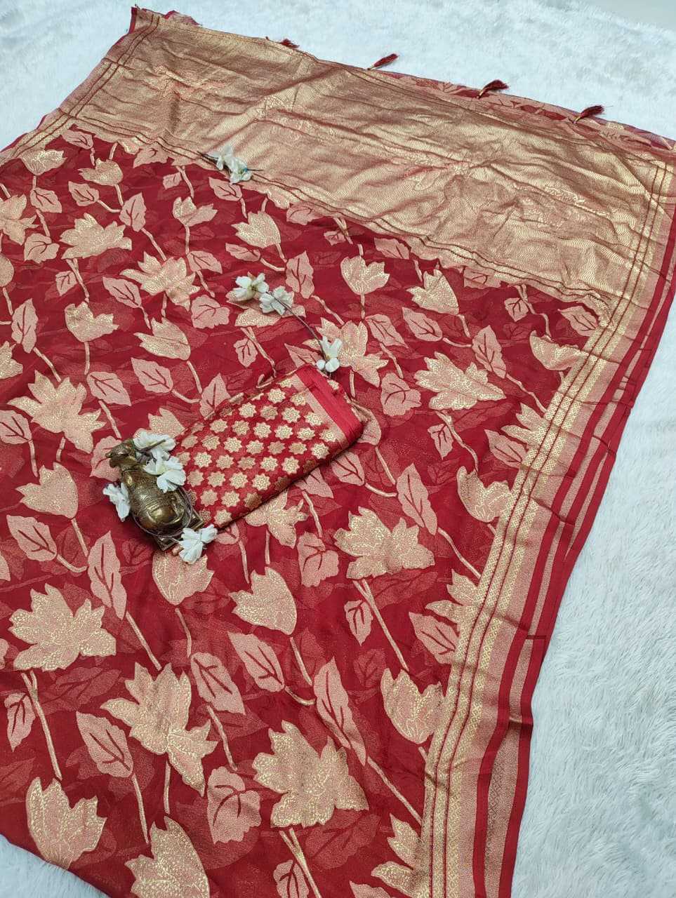 Dull Moss Designer Saree
