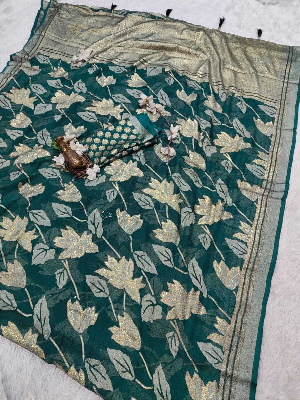Dull Moss Designer Saree