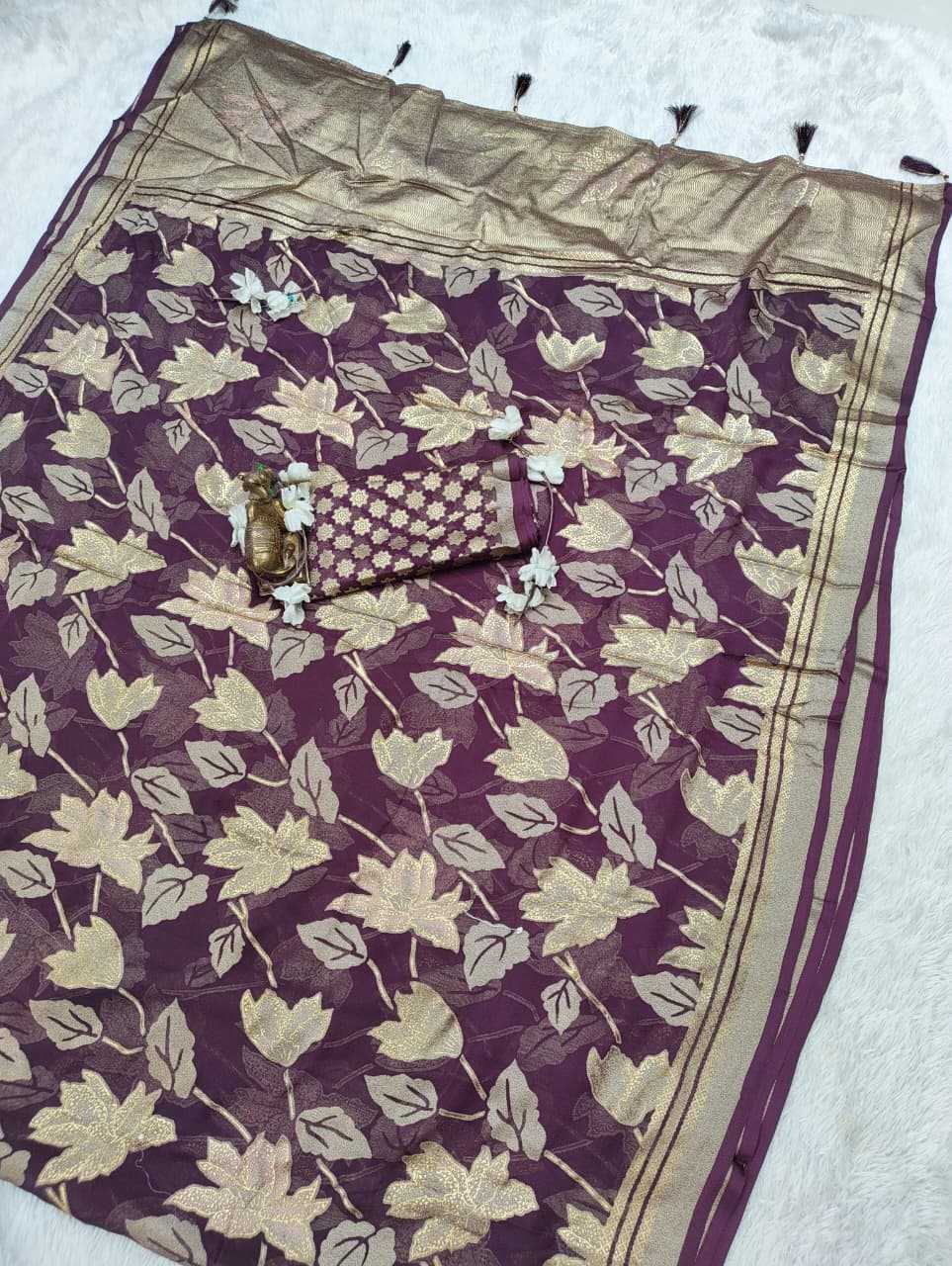 Dull Moss Designer Saree