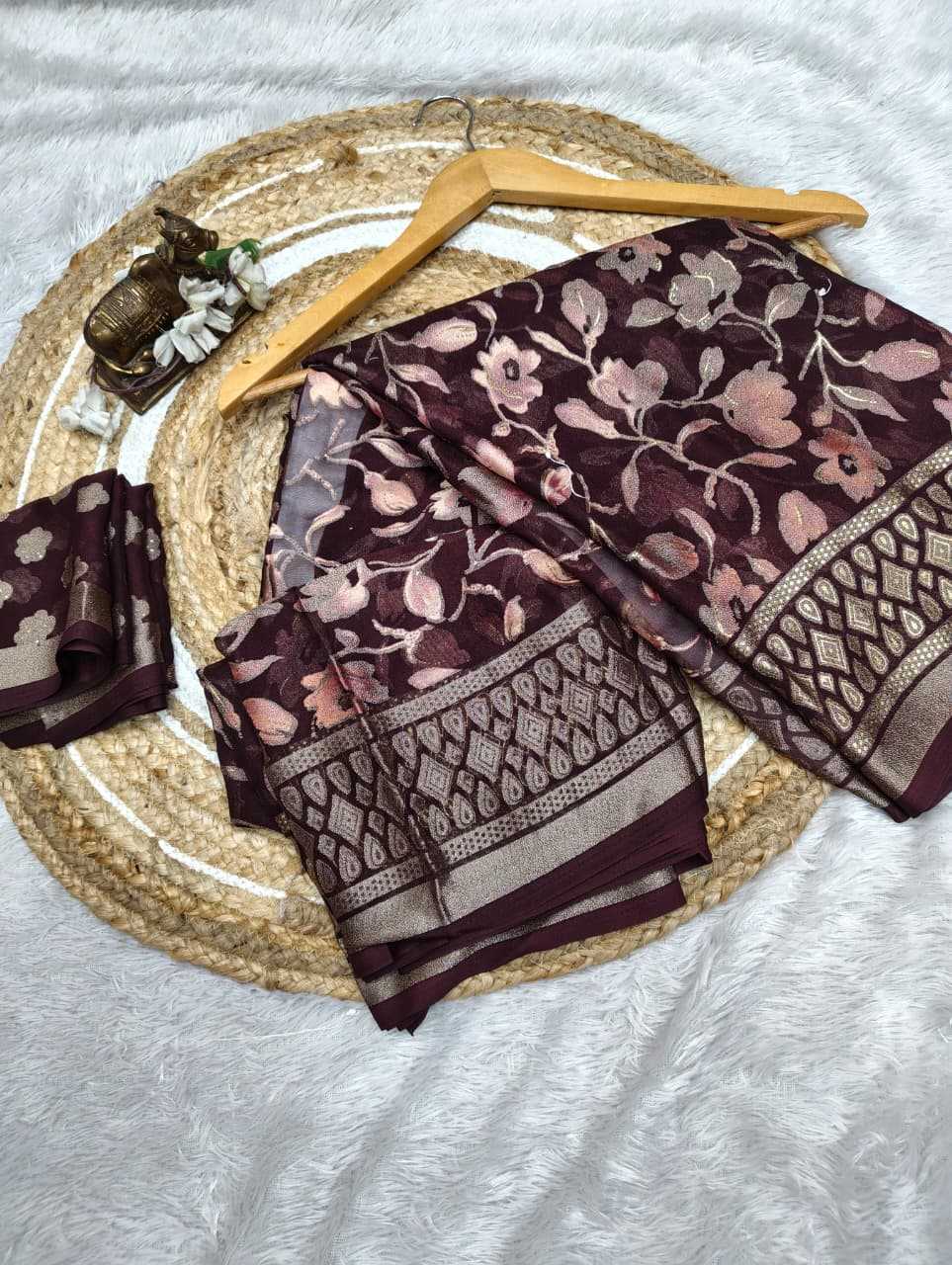 Dull Moss Designer Saree