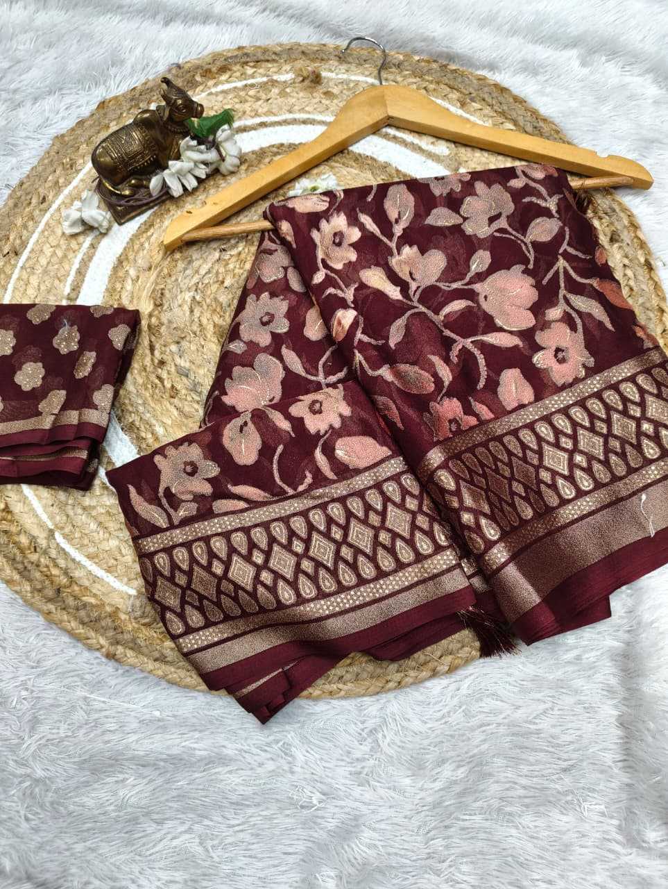 Dull Moss Designer Saree